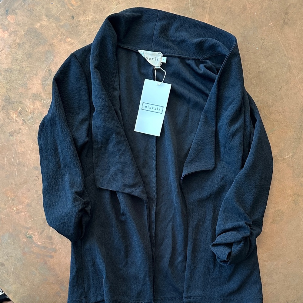 Black Open Front Cardigan